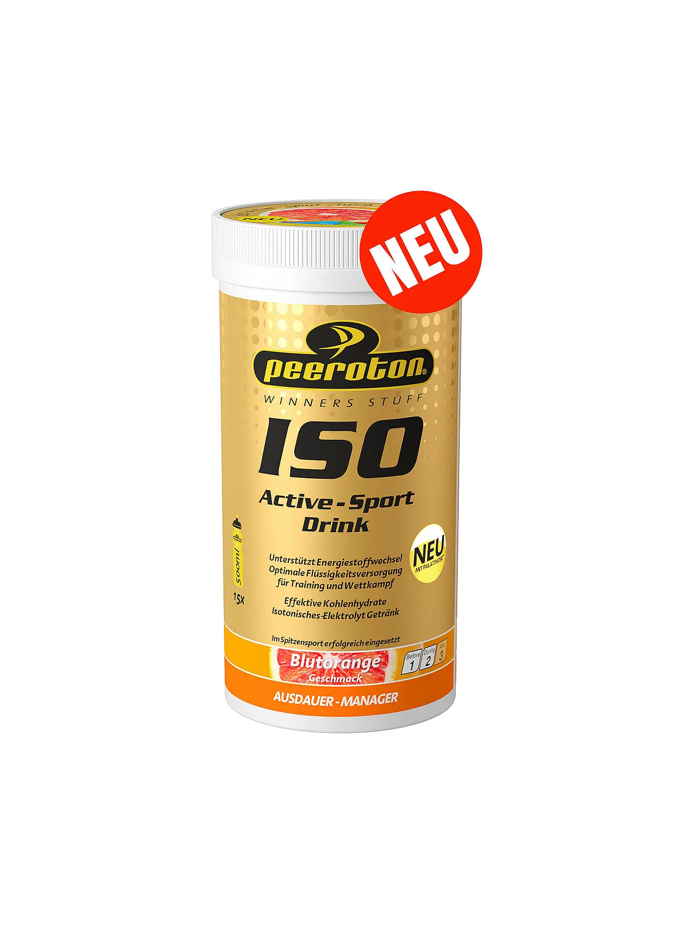 PEEROTON | Isotonisches Getränkepulver Iso Active Blutorange 300g | 